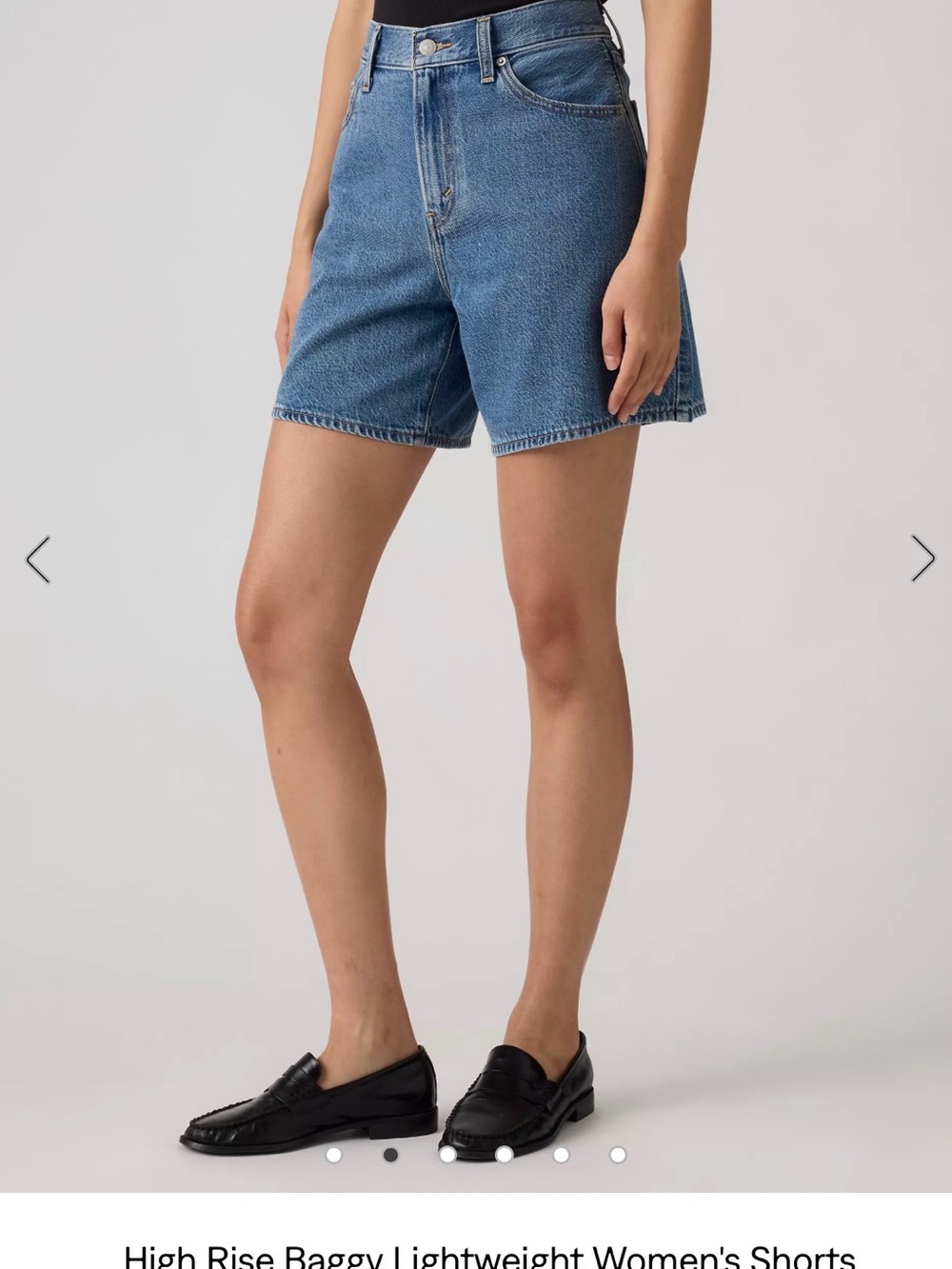 Levi’s High-Rise Baggy Denim Shorts in Medium Wash